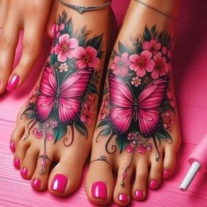 🦋🦋🦋. Bath & Beauty Pink Butterfly natural Shea, butter Foot Care Set